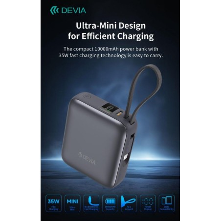 Power Bank Ultra1 carica rapida PD 35W 10.000 mAh con cavo Tipo-C