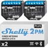 Shelly Plus 2PM DOUBLE PACK - Smart Relay 16A  AC/DC WiFi/BT + PM