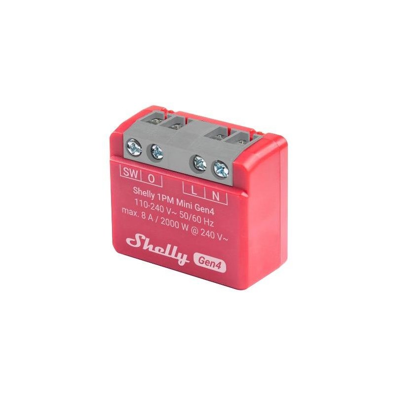 Shelly 1PM Mini Gen4 - Smart Relay 8A AC WiFi/BT/Matter/Zigbee + PM