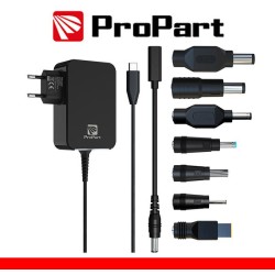 Alimentatore Propart GaN Type C 90W  + 7 Connettori DC nero