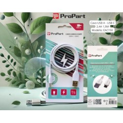 Cavo Carica e Dati Tipo-C 2.4 A. Lunghezza 1.5 metri Bianco