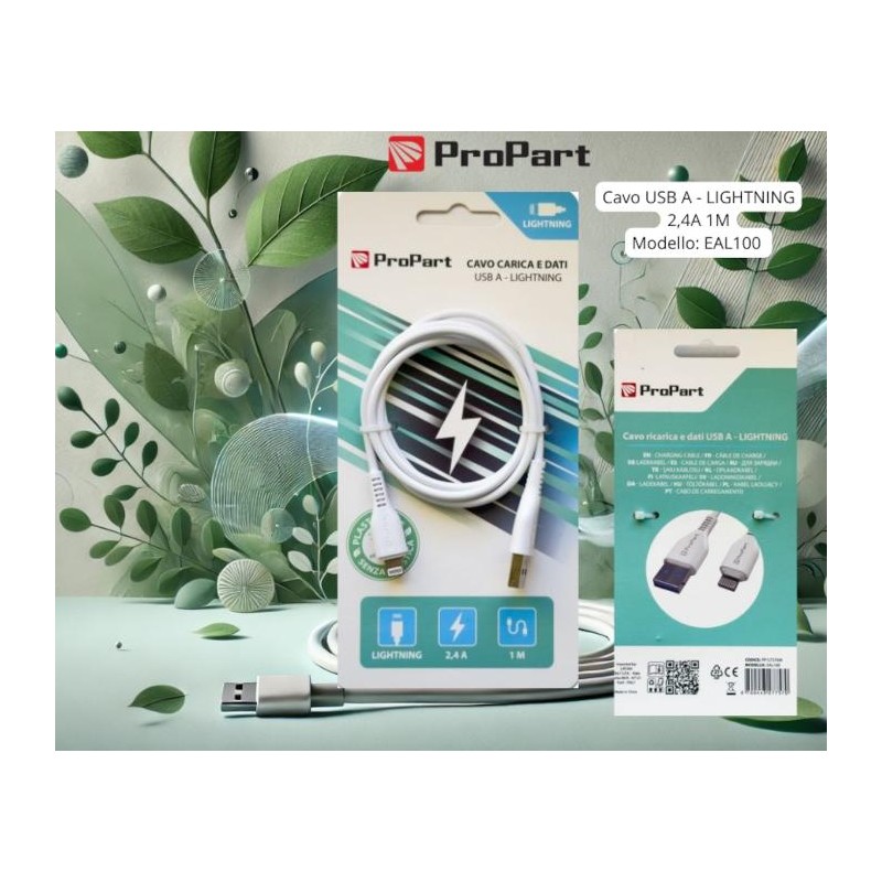 Cavo Lightning Apple 5V 2.4A 1mt Carica e dati Bianco