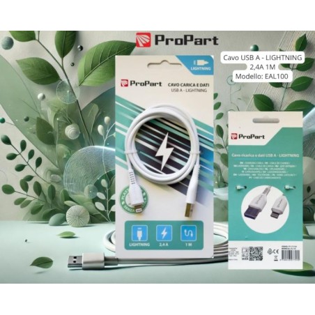 Cavo Lightning Apple 5V 2.4A 1mt Carica e dati Bianco