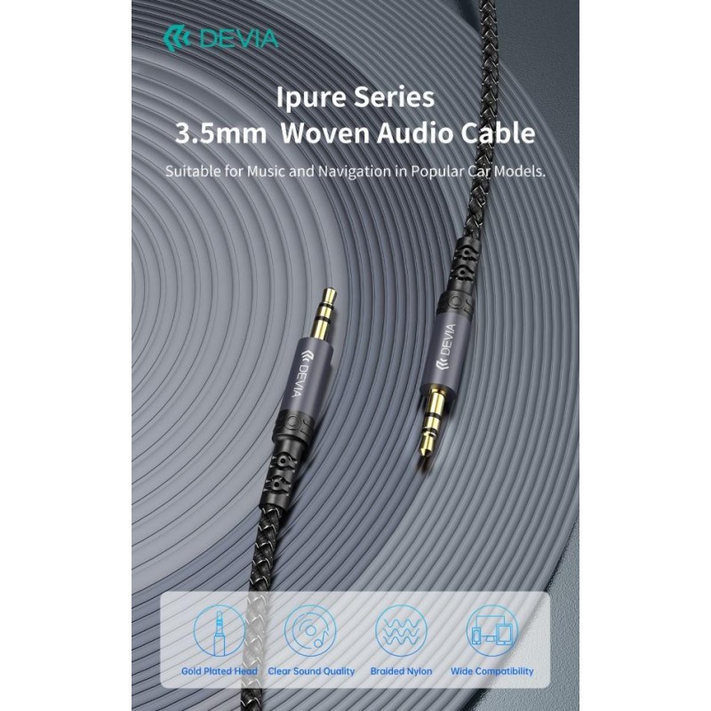 Cavo Audio Jack dorati 3,5 a 3,5 mm 1 Metro nero