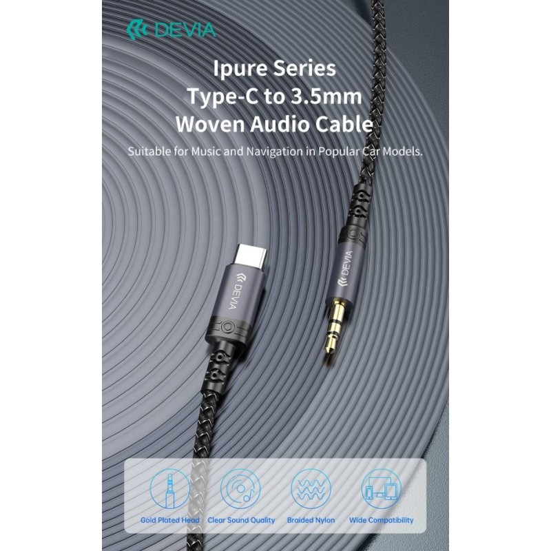 Cavo Audio da Tipo-C a Jack 3.5mm lunghezza 1 mt