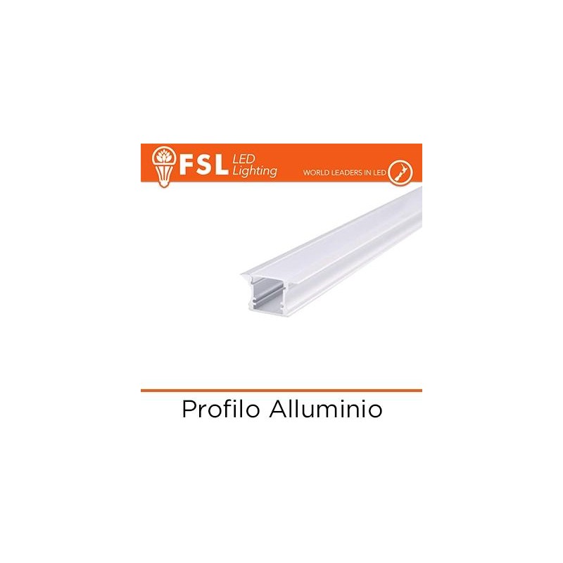 BARRA  ALLUMINIO 6063 - Incasso- 2m SILVER  2000*25(17.3(12.3))*15.42