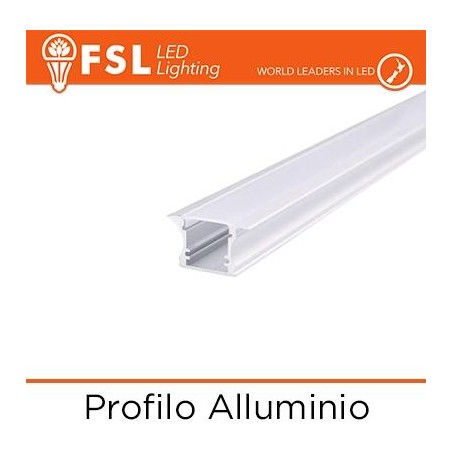BARRA  ALLUMINIO 6063 - Incasso- 2m SILVER  2000*25(17.3(12.3))*15.42