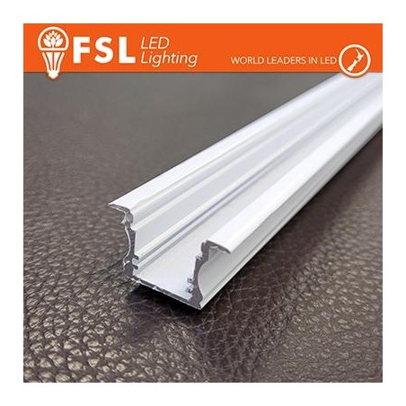 BARRA  ALLUMINIO 6063 - Incasso- 2m BIANCA 2000*25(17.3(12.3))*15.42