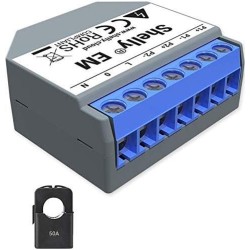 Shelly EM - Modul contatore energia Wi-Fi + pinza amperometrica 50A