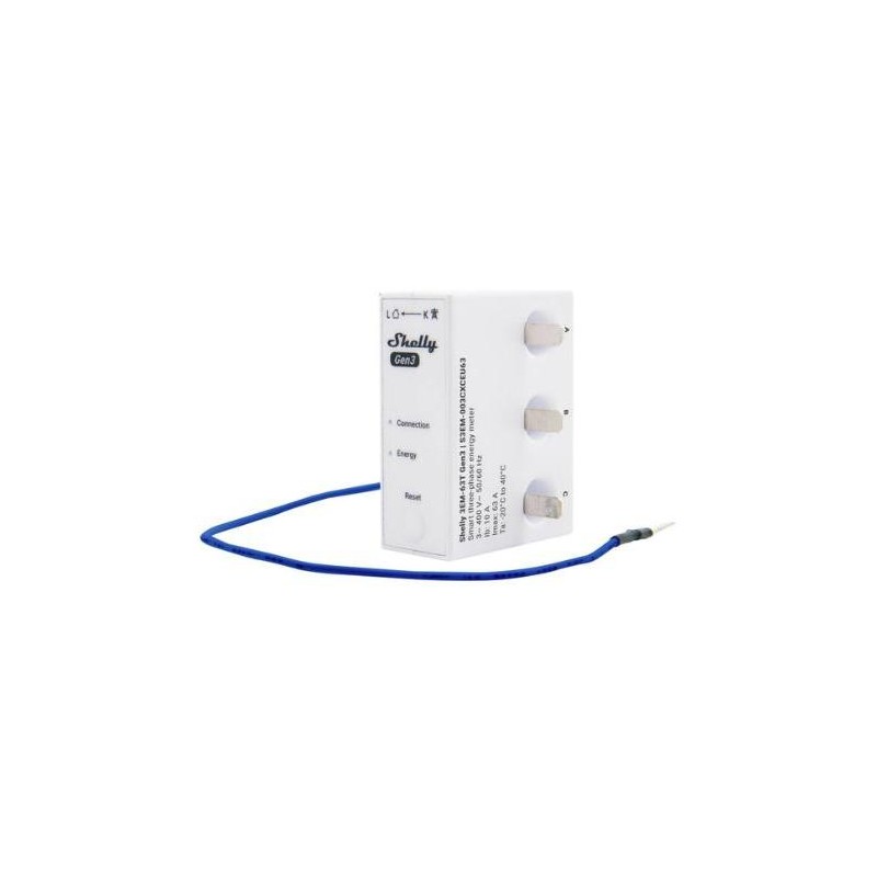 Shelly 3EM-63T Gen3- Contascatti Elettr. Misuratore Energia Wi-Fi Trifase/Monofa