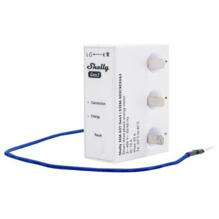 Shelly 3EM-63T Gen3- Contascatti Elettr. Misuratore Energia Wi-Fi Trifase/Monofa