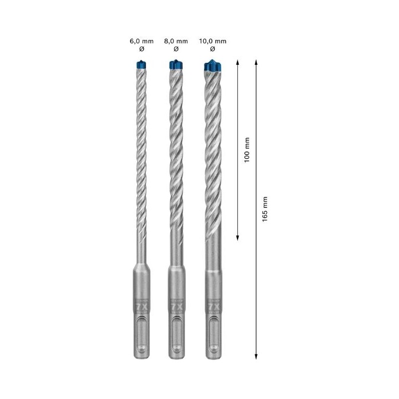 2608900196,Set Punte SDS plus-7X, 3 pz