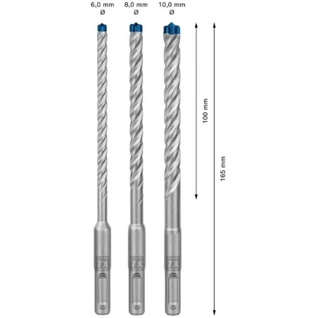 2608900196,Set Punte SDS plus-7X, 3 pz