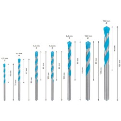 2608900647,Set punte universali Multi Construction 4-12 mm, 7 pz