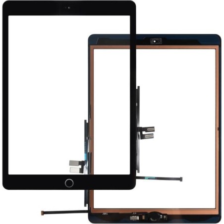 Touch Con pulsante per iPad 7 & 8 Generazione A2197 - A2200 - A2270 Nero