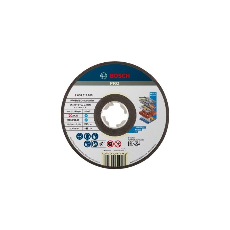 2608619269,X-LOCK mola da taglio Multi Material piana Rapido  125x1 mm