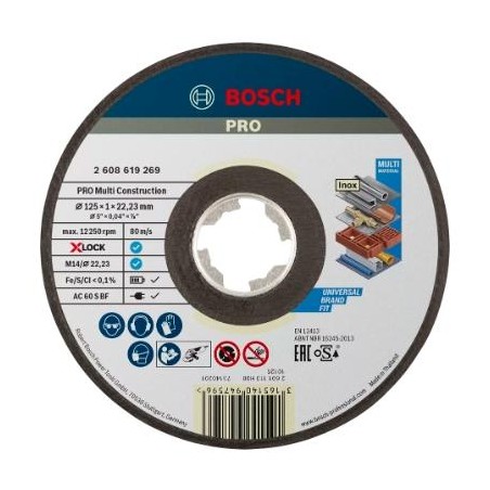 2608619269,X-LOCK mola da taglio Multi Material piana Rapido  125x1 mm