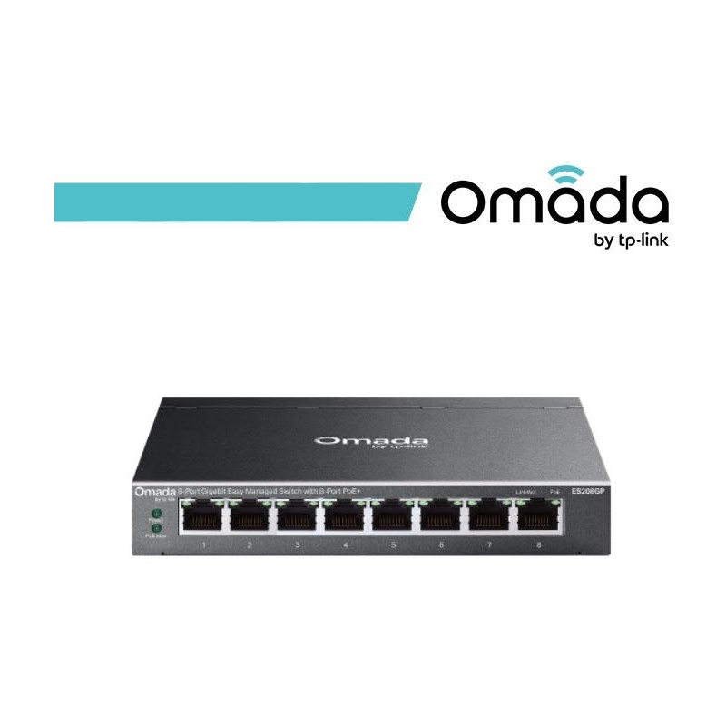 Omada Switch Gigabit Easy Managed a 8 porte con 8 porte PoE+ - ES208GP
