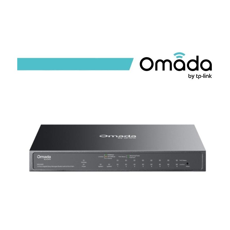 Omada Switch Gigabit Easy Managed a 10 porte con 8 porte PoE+ - ES210GP