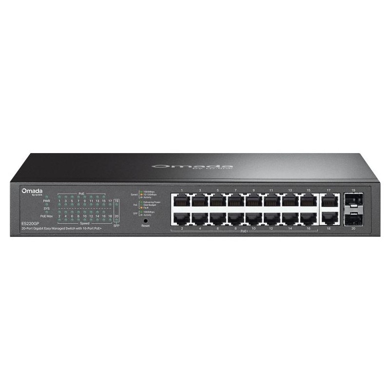 Omada 20-Port Gigabit Easy Managed Switch with 16-Port PoE+