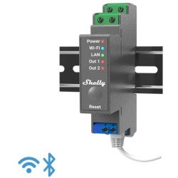 Shelly Pro 2 - IP Smart Relay contatto pulito DIN 2ch. LAN/WiFi/BT