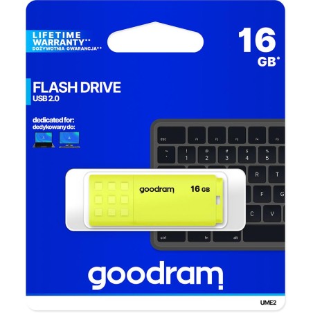 GoodRAM Pendrive 16GB UME2 yellow USB 2.0 - retail blister - UME2-0160Y0R11