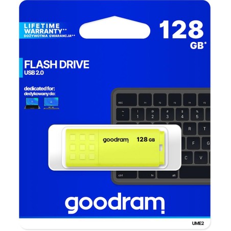 GoodRAM Pendrive 128GB UME2 yellow USB 2.0 - retail blister - UME2-1280Y0R11