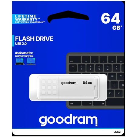 GoodRAM Pendrive 64GB UME2 white USB 2.0 - retail blister - UME2-0640W0R11
