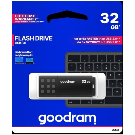 GoodRAM Pendrive 32GB BLACK USB 3.0 - retail blister - UME3-0320K0R11