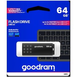 GoodRAM Pendrive 64GB BLACK USB 3.0 - retail blister - UME3-0640K0R11