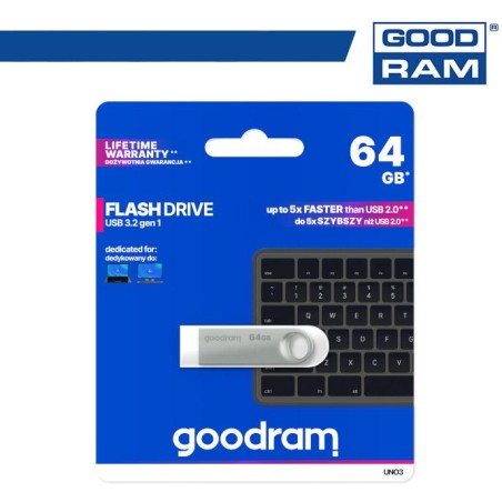 GoodRAM Pendrive 64GB UNO3 USB 3.2 - retail blister - UNO3-0640S0R11