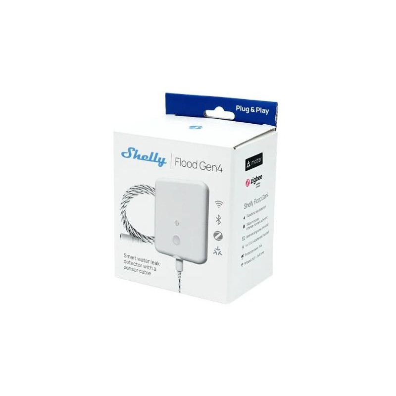Shelly Flood Gen4 - Sensore allagamento Wi-Fi/ZIgbee/BT Gen4 + cavo 2m