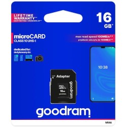 GoodRAM microSD 16GB class 10 UHS I + adapter - retail blister - M1AA-0160R12