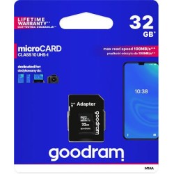 GoodRAM microSD 32GB class 10 UHS I + adapter - retail blister - M1AA-0320R12