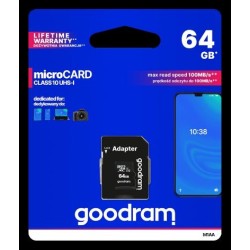GoodRAM microSD 64GB class 10 UHS I + adapter - retail blister - M1AA-0640R12