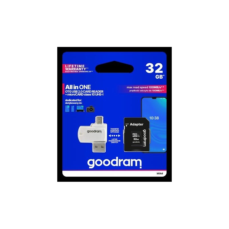 GoodRAM microSD 32GB class 10 + adpter + card reader - blister - M1A4-0320R12