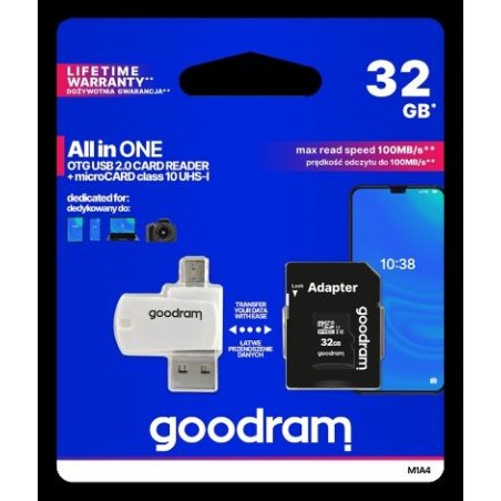 GoodRAM microSD 32GB class 10 + adpter + card reader - blister - M1A4-0320R12