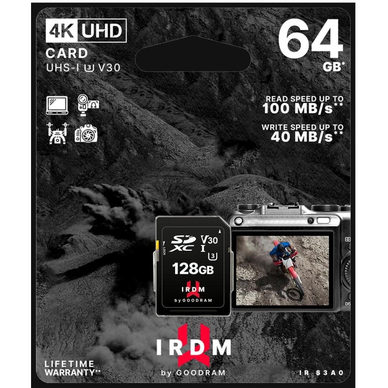 GoodRAM Scheda SD 64GB UHS I U3 - retail blister - IR-S3A0-0640R12