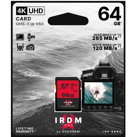 GoodRAM Scheda SD 64GB UHS II V60 - retail blister - IRP-S6B0-0640R12