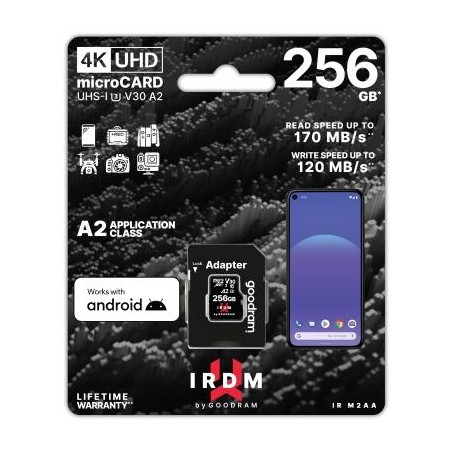 GoodRAM microSD IRDM 256GB UHS I U3 A2 + adapter - IR-M2AA-2560R12
