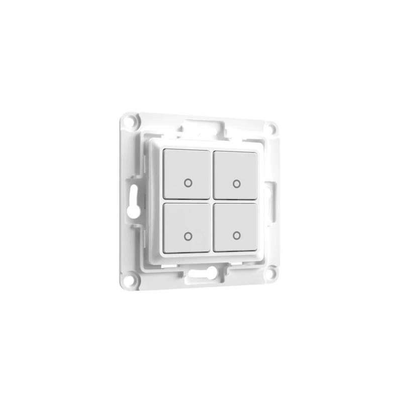 Shelly Wall Switch 4 - Pulsanti filari da parete 4 tasti bianco con supp relè