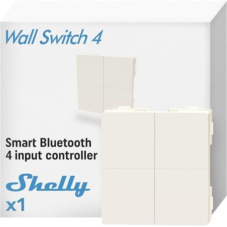 Shelly BLU Wall Switch 4 (Stand Alone) - Pulsante a muro Bluetooth 4 tasti