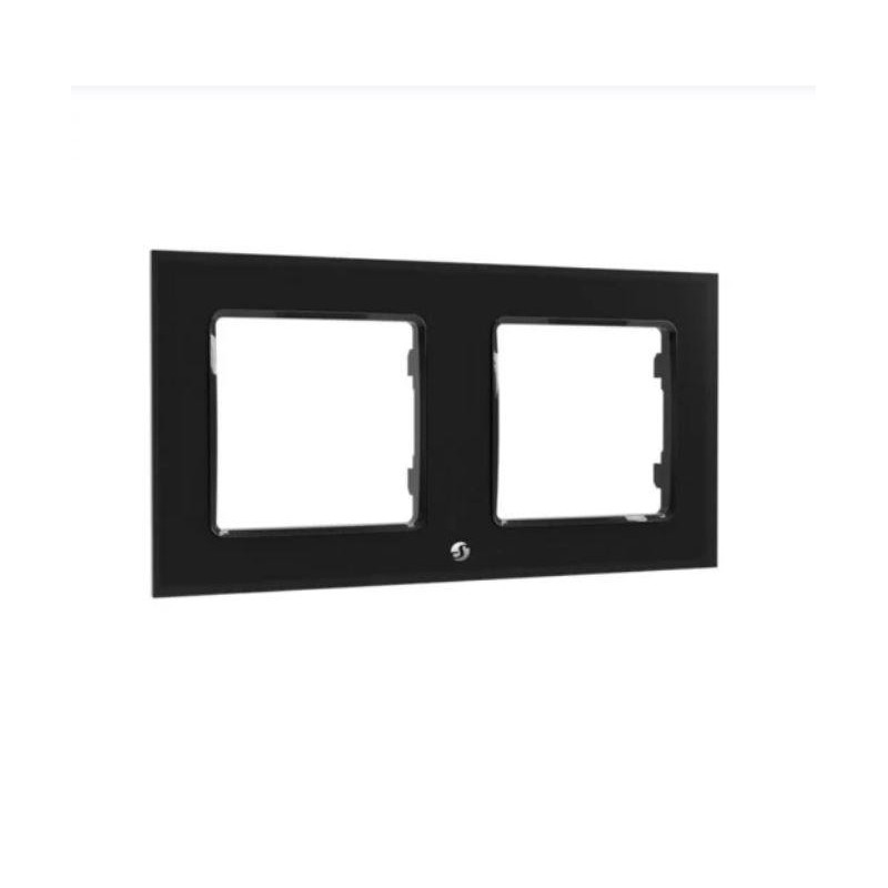 Shelly Wall Frame 2 - Placca da parete nera doppia compatibile Legrand
