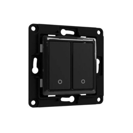 Shelly Wall Switch 2 - Pulsanti filari da parete 2 tasti nero con supp relè