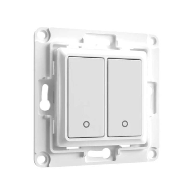 Shelly Wall Switch 2 - Pulsanti filari da parete 2 tasti bianco con supp relè