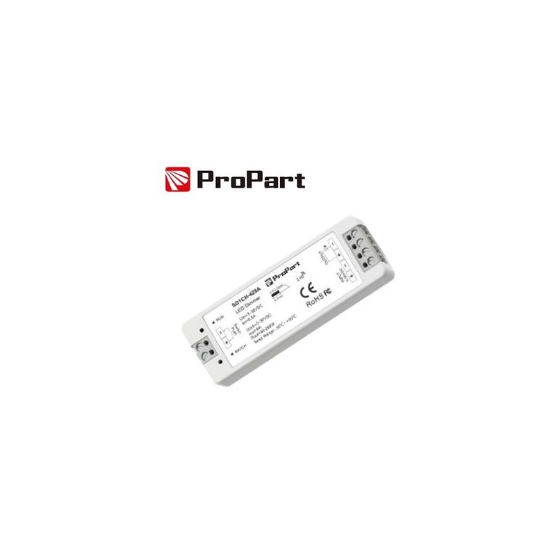 Ricevitore DIM RF LED 1 Canale - 8A, 5-36VDC, con Pulsante, RF2.4G 