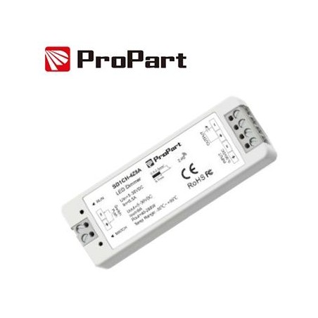 Ricevitore DIM RF LED 1 Canale - 8A, 5-36VDC, con Pulsante, RF2.4G 