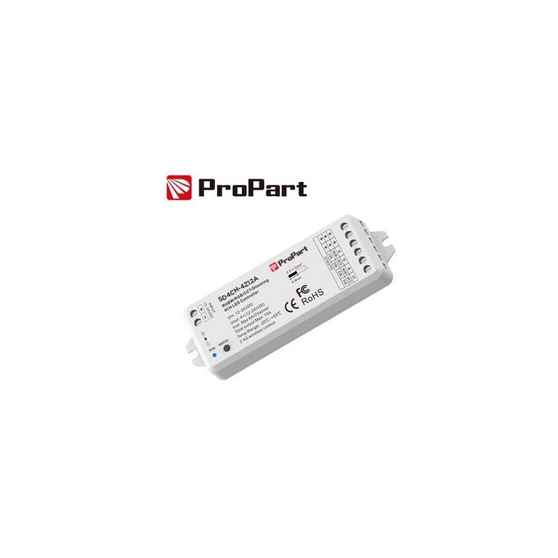 Ricevitore DIM RF LED - 4 Canali, 3A/12A, 12-24VDC