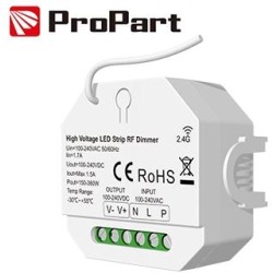 Dimmer RF LED 1 Canale - 1.5A, 100-240V per Strisce LED ad Alta Tensione