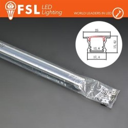 KIT PROFILO ALLUMINIO 6063 - Incasso 2m SILVER - cover opal 2000*25*15.42